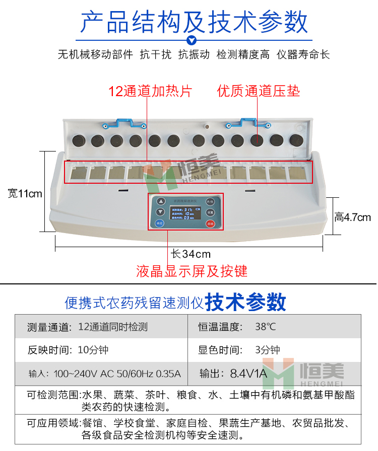 卡式農藥殘留檢測儀